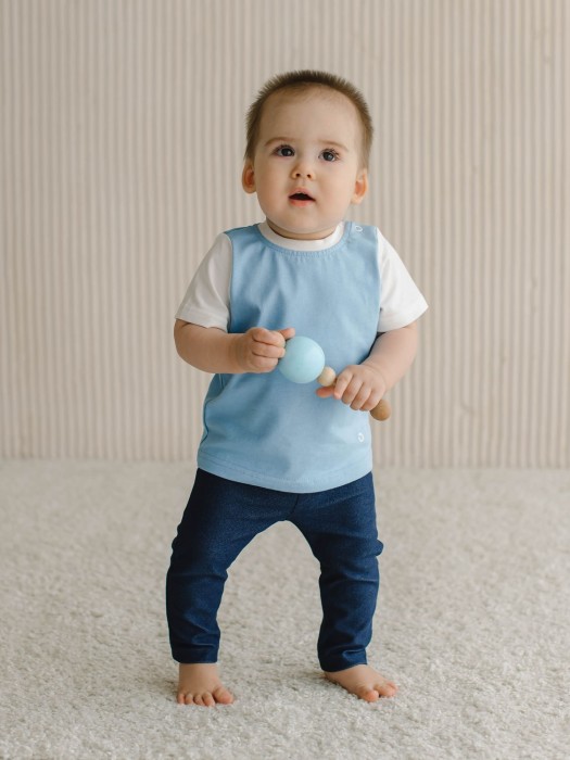 футболка колор блок "небо" 0+ из проверенных материалов спереди