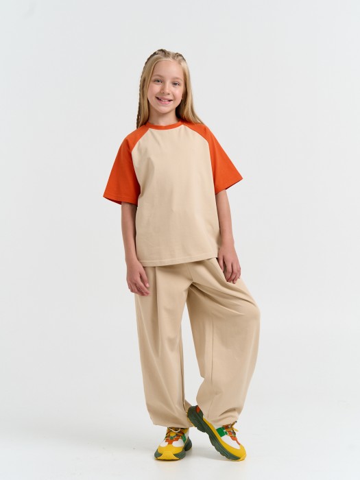 футболка колор блок "терракот" 7+ из проверенных материалов спереди