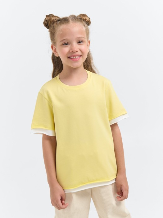 футболка "нарцисс" с контрастной отделкой фотография