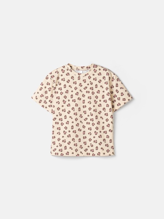 футболка оверсайз "бежевый леопард" фотография