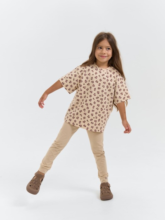 футболка оверсайз "бежевый леопард" из россии вид сбоку