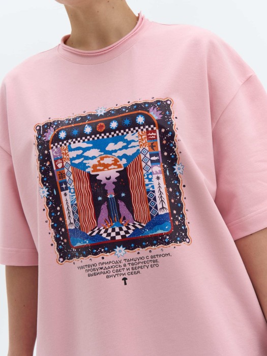 футболка оверсайз чараш взрослая универсального стиля с лицевой стороны