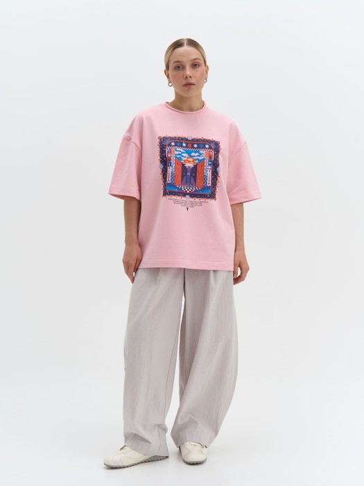 футболка оверсайз чараш взрослая для детского возраста с изнаночной стороны