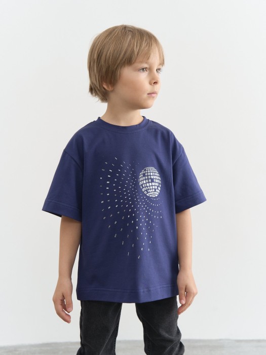 футболка оверсайз "гроза/диско-шар" от бренда bungly вид слева