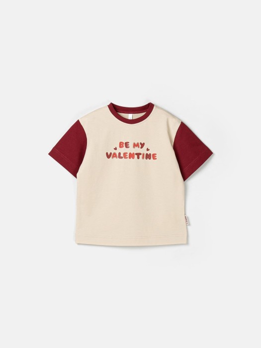 футболка оверсайз колор блок "крем-брюле" с принтом фотография