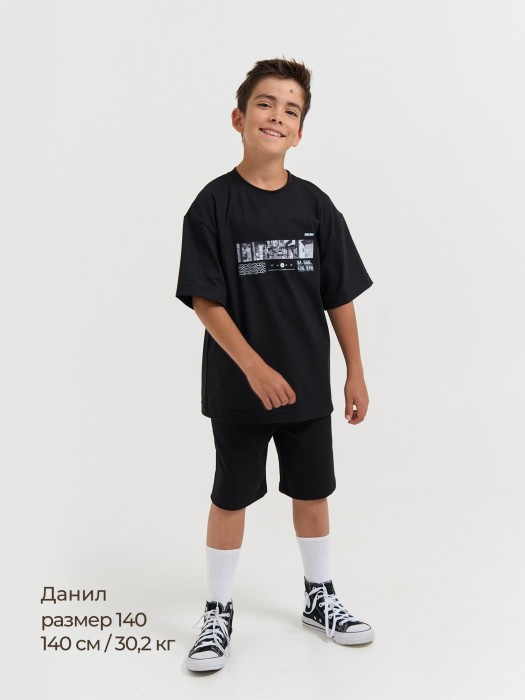 футболка оверсайз "корейский плеер" 7+ из проверенных материалов спереди