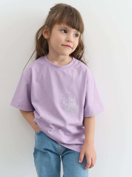футболка оверсайз "лаванда/диско-шар" по цене 1699 руб вид справа