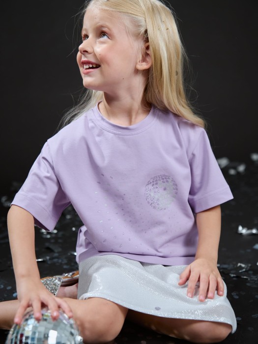 футболка оверсайз "лаванда/диско-шар" из проверенных материалов спереди