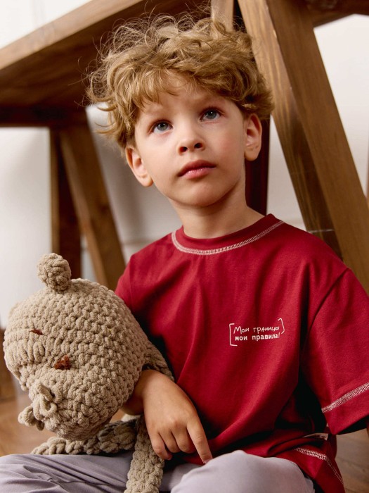 футболка оверсайз "мои правила" активного стиля с лицевой стороны