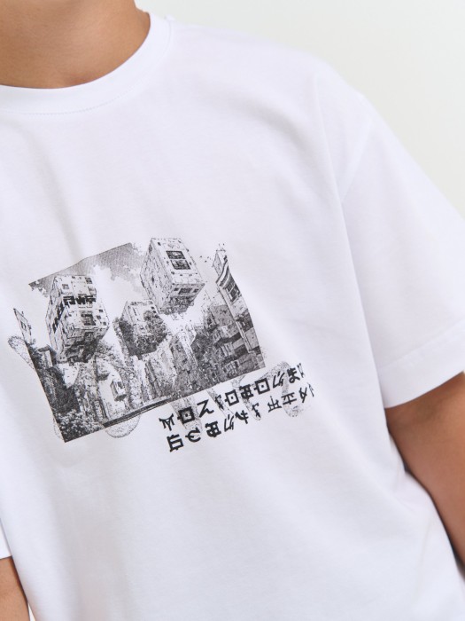 футболка оверсайз "мозговой штурм" 7+ повседневного стиля с лицевой стороны