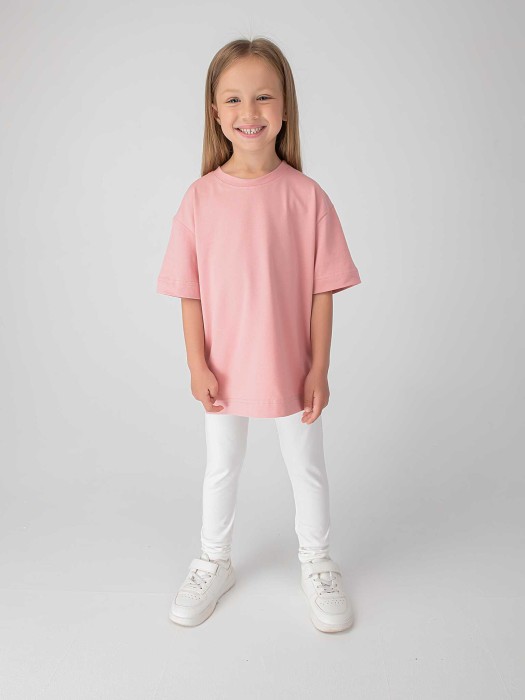 футболка оверсайз "персик" повседневного стиля с лицевой стороны