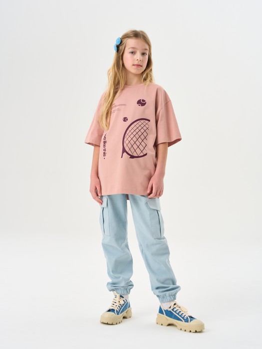 футболка оверсайз "пудра" 7+ по цене 959 руб вид справа