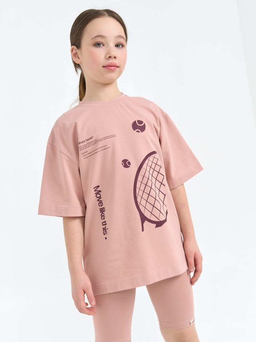 футболка оверсайз "пудра" 7+ из россии вид сбоку