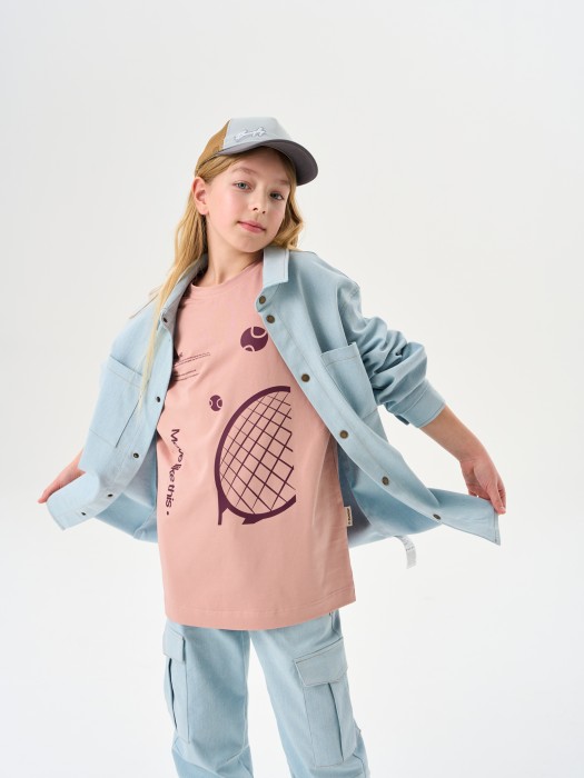 футболка оверсайз "пудра" 7+ из проверенных материалов спереди