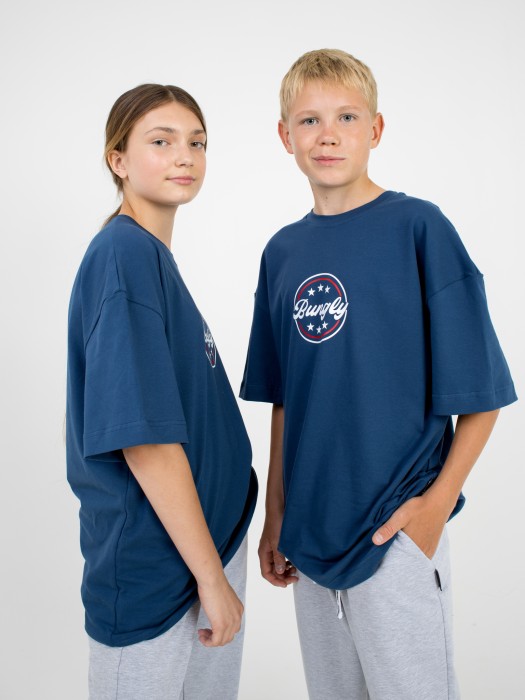 футболка оверсайз с печатью "шторм" от бренда bungly вид слева