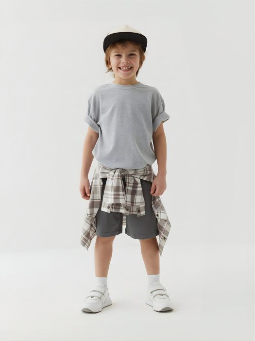 футболка оверсайз "серый меланж" от бренда bungly вид слева