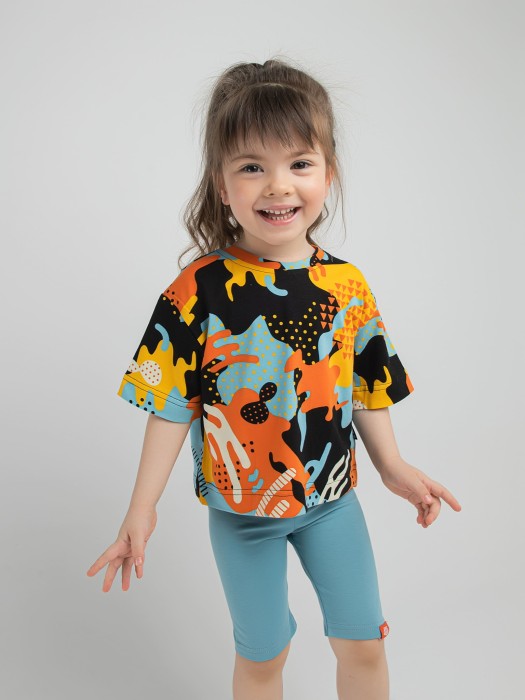 футболка оверсайз укороченная "позитивный камуфляж" от бренда bungly вид слева