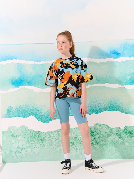 футболка оверсайз укороченная "позитивный камуфляж" из проверенных материалов спереди