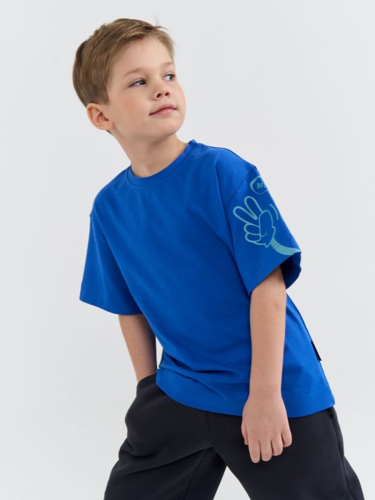 футболка оверсайз "василек" с принтом от бренда bungly вид слева