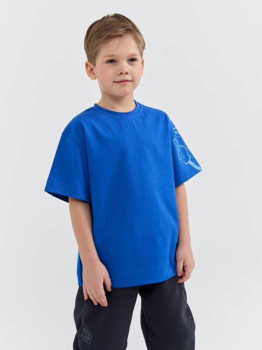 футболка оверсайз "василек" с принтом по цене 779 руб вид справа