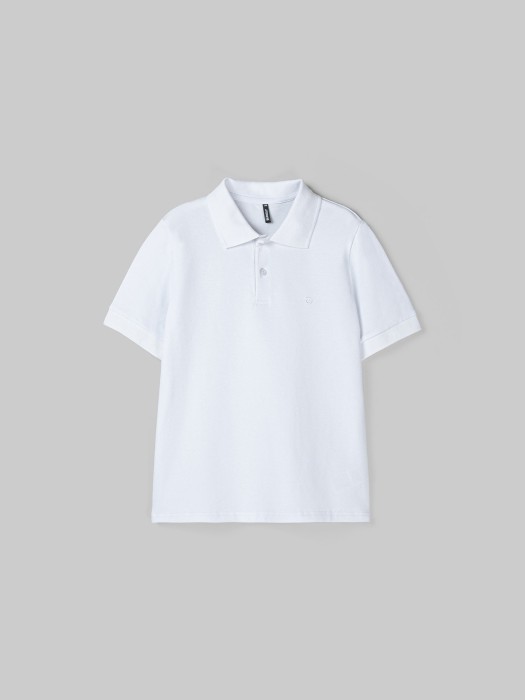 футболка поло "белая" 7+ от бренда bungly вид слева