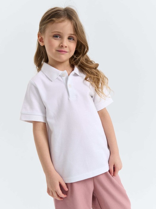 футболка поло "белая" от бренда bungly вид слева