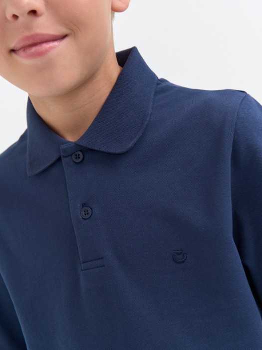 футболка поло "синяя" 7+ из проверенных материалов спереди