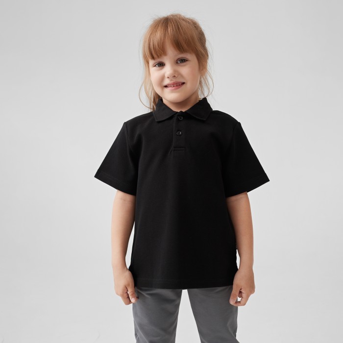 футболка поло "уголь" от бренда bungly вид слева