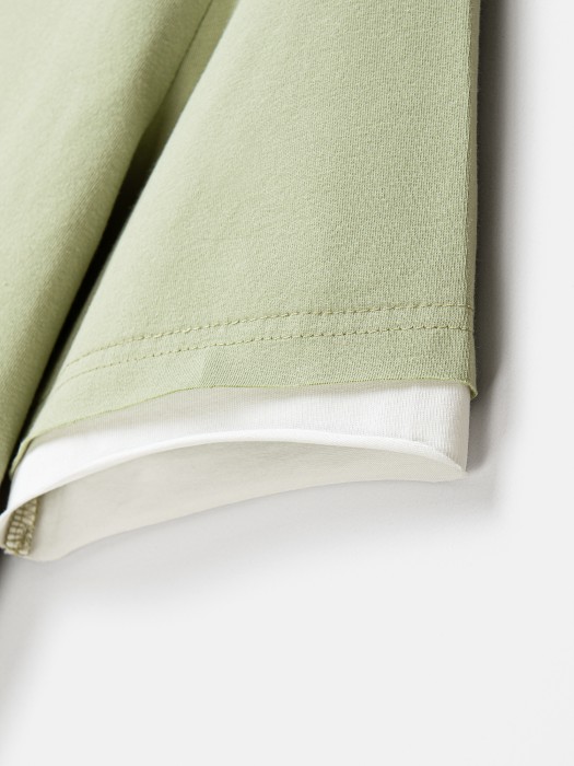 футболка с контрастной отделкой "шалфей" 7+ по цене 1699 руб вид справа