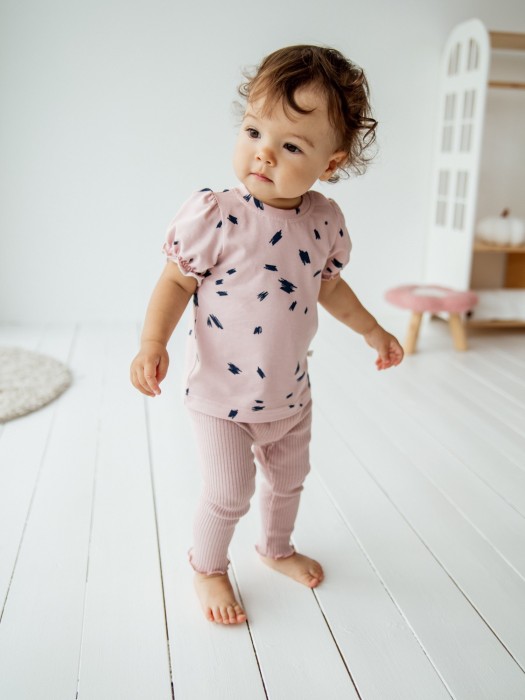 футболка с рукавом-фонариком "дымчатая роза" 0+ по цене 1299 руб вид справа