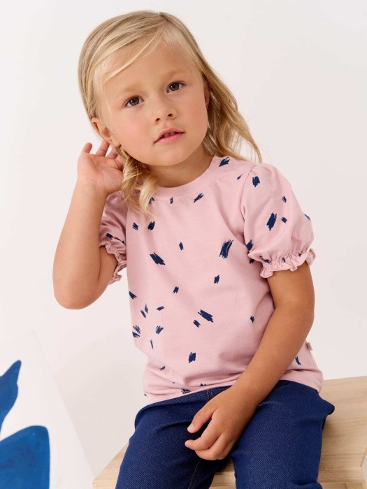 футболка с рукавом-фонариком "дымчатая роза" 0+ из россии вид сбоку