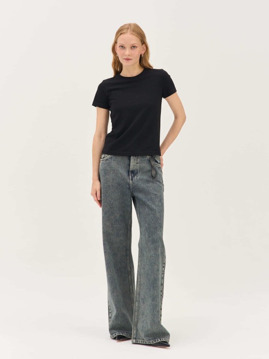 футболка slim fit "уголь" женская из россии вид сбоку