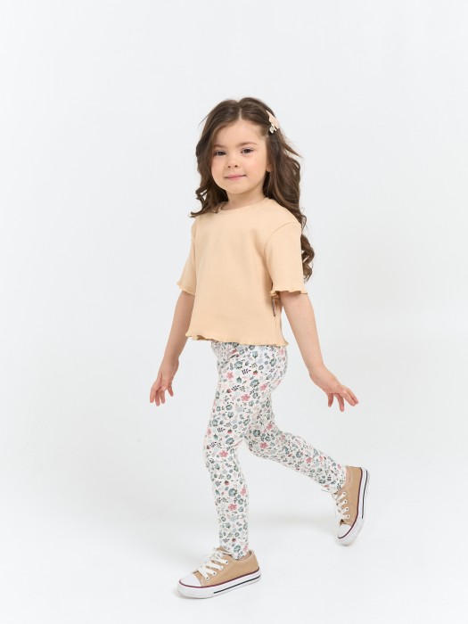 футболка укороченная из кашкорсе "крем-брюле" от бренда bungly вид слева