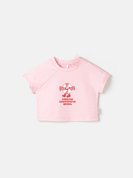 футболка укороченная "конфетная жизнь" 7+ фотография