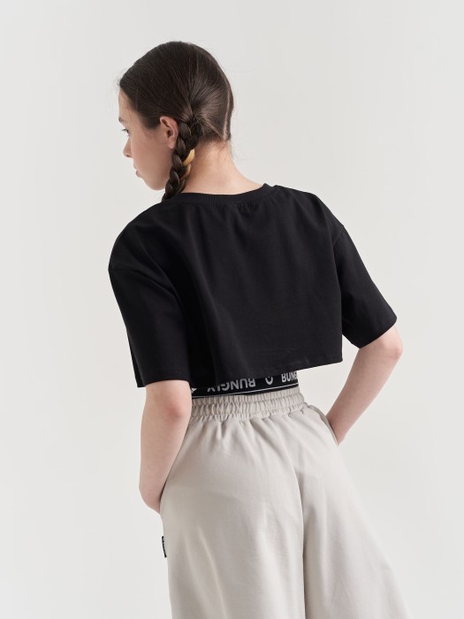 футболка укороченная на резинке "уголь" подростковая по цене 959 руб вид справа