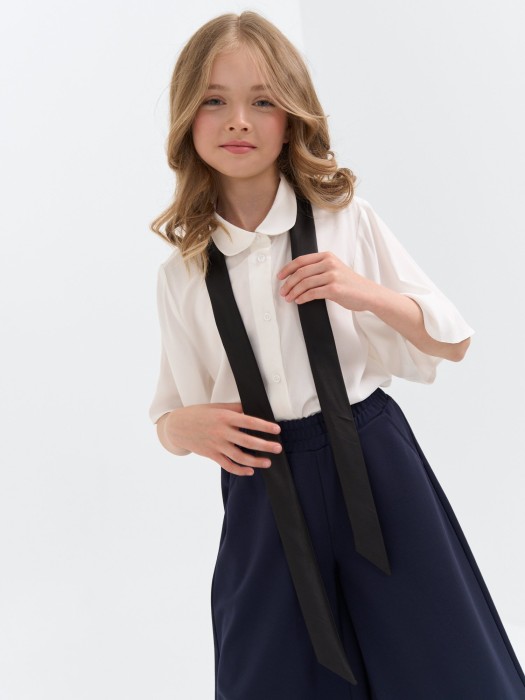 галстук лента "черный" 7+ из россии вид сбоку