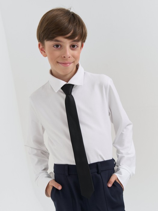 галстук с фиксатором "черный" от бренда bungly вид слева