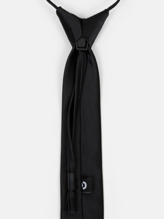 галстук с фиксатором "черный" из россии вид сбоку