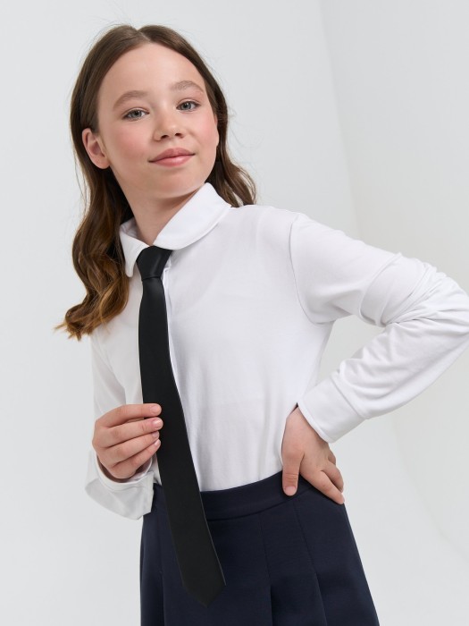 галстук с фиксатором "черный" из проверенных материалов спереди