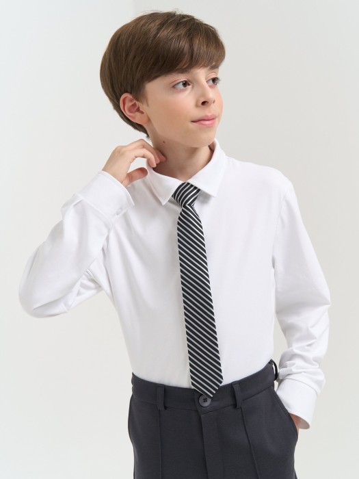 галстук с фиксатором "полоска" 7+ от бренда bungly вид слева