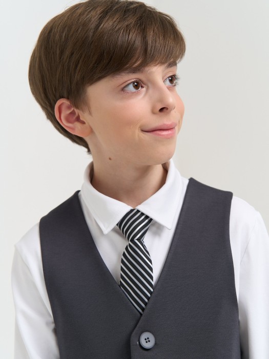 галстук с фиксатором "полоска" 7+ из россии вид сбоку