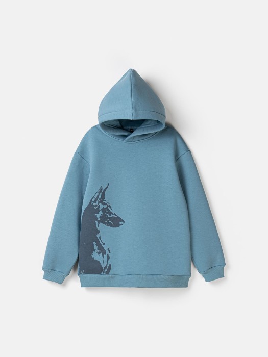 худи "деним" с принтом утепленное 7+ фотография