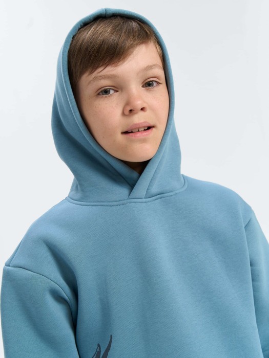 худи "деним" с принтом утепленное 7+ по цене 2399 руб вид справа