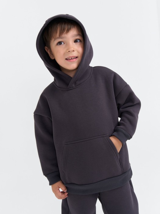 худи "графит" утепленное от бренда bungly вид слева