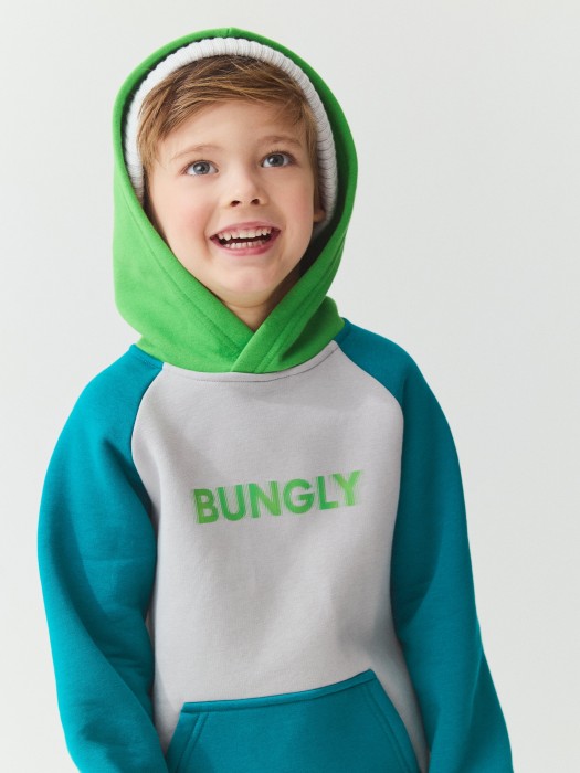 худи колор блок "изумруд" утепленное из проверенных материалов спереди