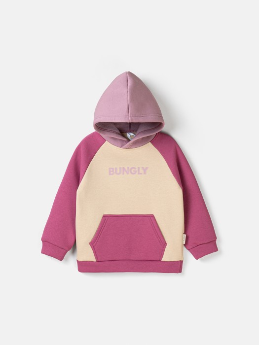 худи колор блок "ультрафиолет" утепленное от бренда bungly вид слева