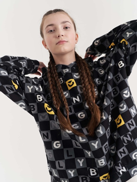 худи облегченное "банглимания" подростковое от 8 до 12 лет с изнаночной стороны