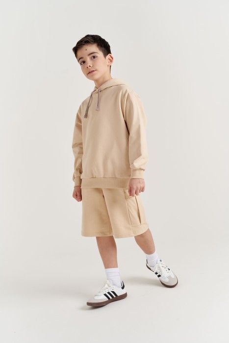 худи облегченное "беж" 7+ из россии вид сбоку