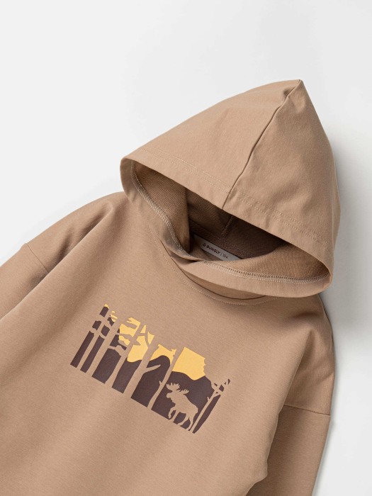 худи облегченное "песок" с вышивкой по цене 1609 руб вид справа