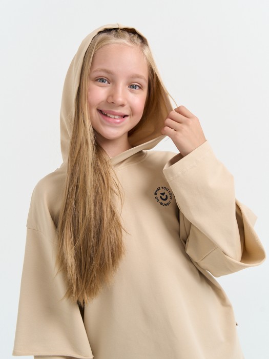 худи оверсайз облегченное "крем-брюле" 7+ из россии вид сбоку